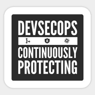 DevSecOps Continuously Protecting Integration and Delivery Black Background Sticker